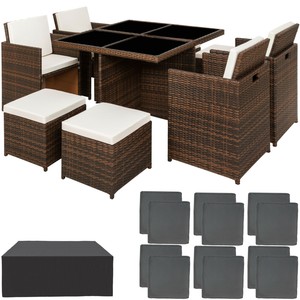Poly Rattan Aluminium Sitzgarnitur Gartenmöbel Cube Lounge ...