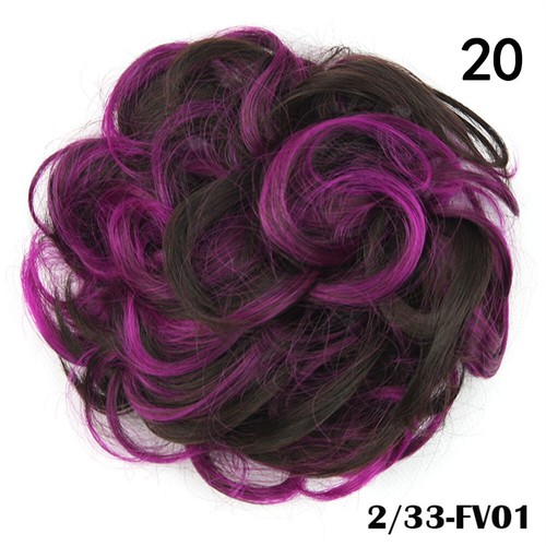 Girls Women Elastic Wig Hair Ring Curly Scrunchie Bun Chignon Ponytail Hairpiece - Picture 30 of 37