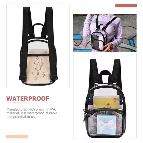 DHL Transparente Taschen Durchsichtiger PVC-Rucksack Reiseschultasche Rucksack~ - Bild 20 von 20