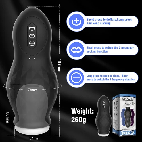 For Men Male Automatic Mastubator Pussy Blowjob Sucking Vibrator Cup Strong Toy - Picture 5 of 14
