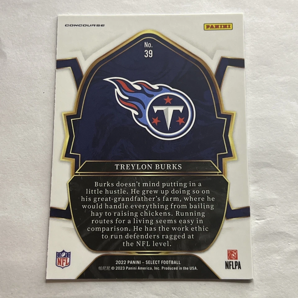 2022 Panini Select - Concourse #39 Treylon Burks (RC) - Image 2 of 2