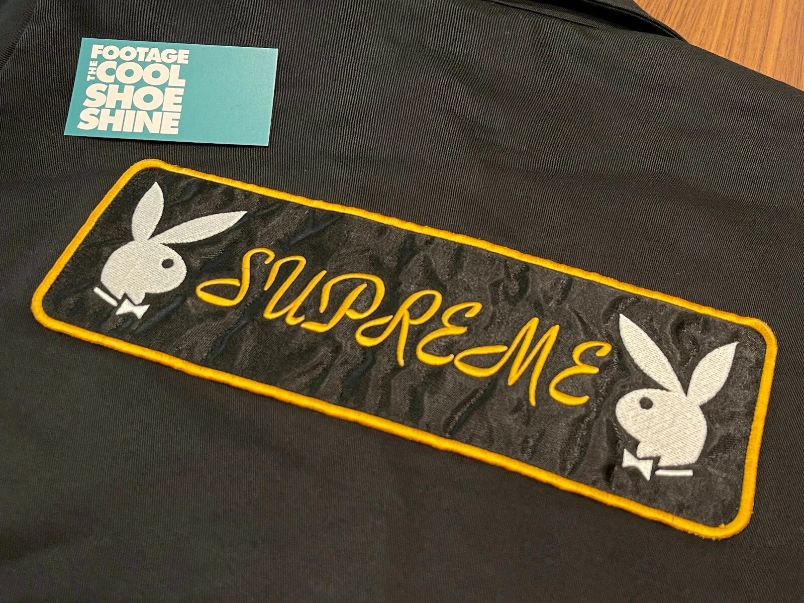 2016 FW16 SUPREME x PLAYBOY BUNNY VESTE DE TRAVAIL BOÎTE NOIRE LOGO CDG SMALL 