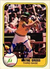 Wayne Gross #587 Signed 1981 Fleer MLB Baseball Card As AUTO