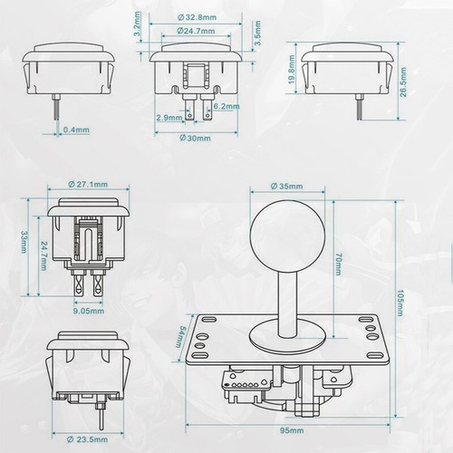 Arcade Tasten und Joystick Kit Controller Zero Delay USB Encoder zum Selbermachen Mama Spiele - Bild 11 von 11