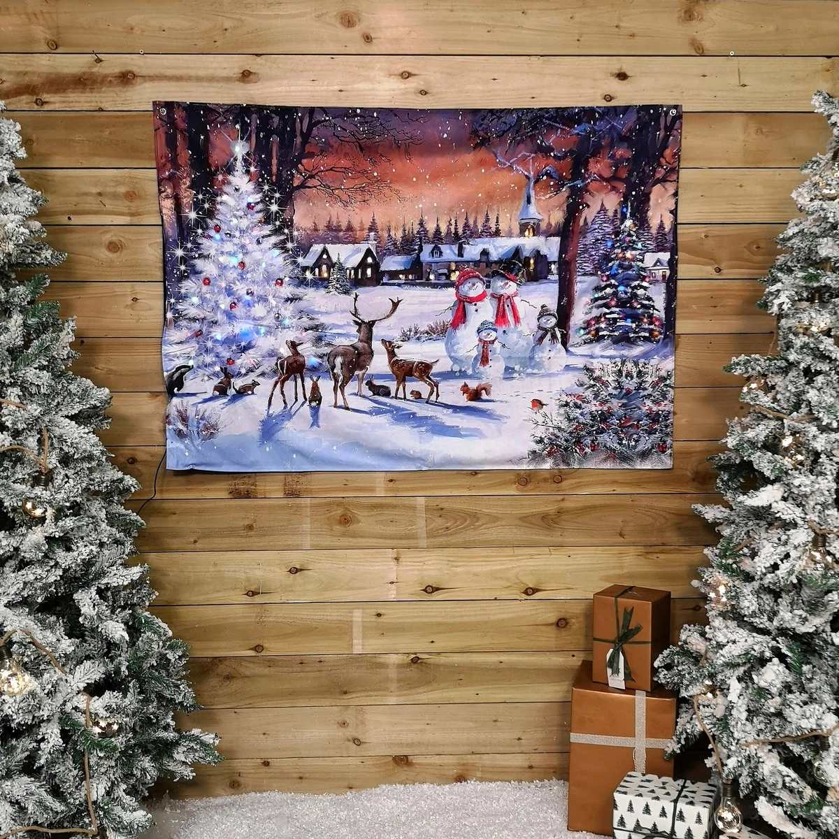 Christmas light up tapestry deals