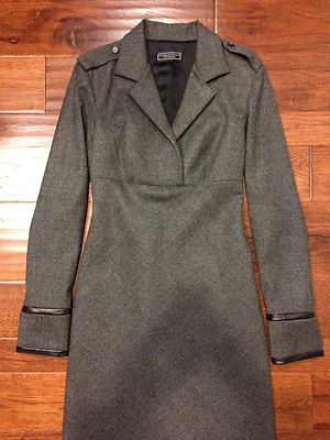 Richard Tyler Couture Runway Long Wool Dress with Leather trim - Retail $2500! | eBay Richard Tyler Couture Runway Long Wool Dress with Leather trim - Retail $2500! | eBay