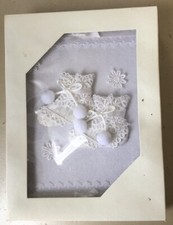 Baby Photo Album 30 Sleeves White Cloth Covered NOS