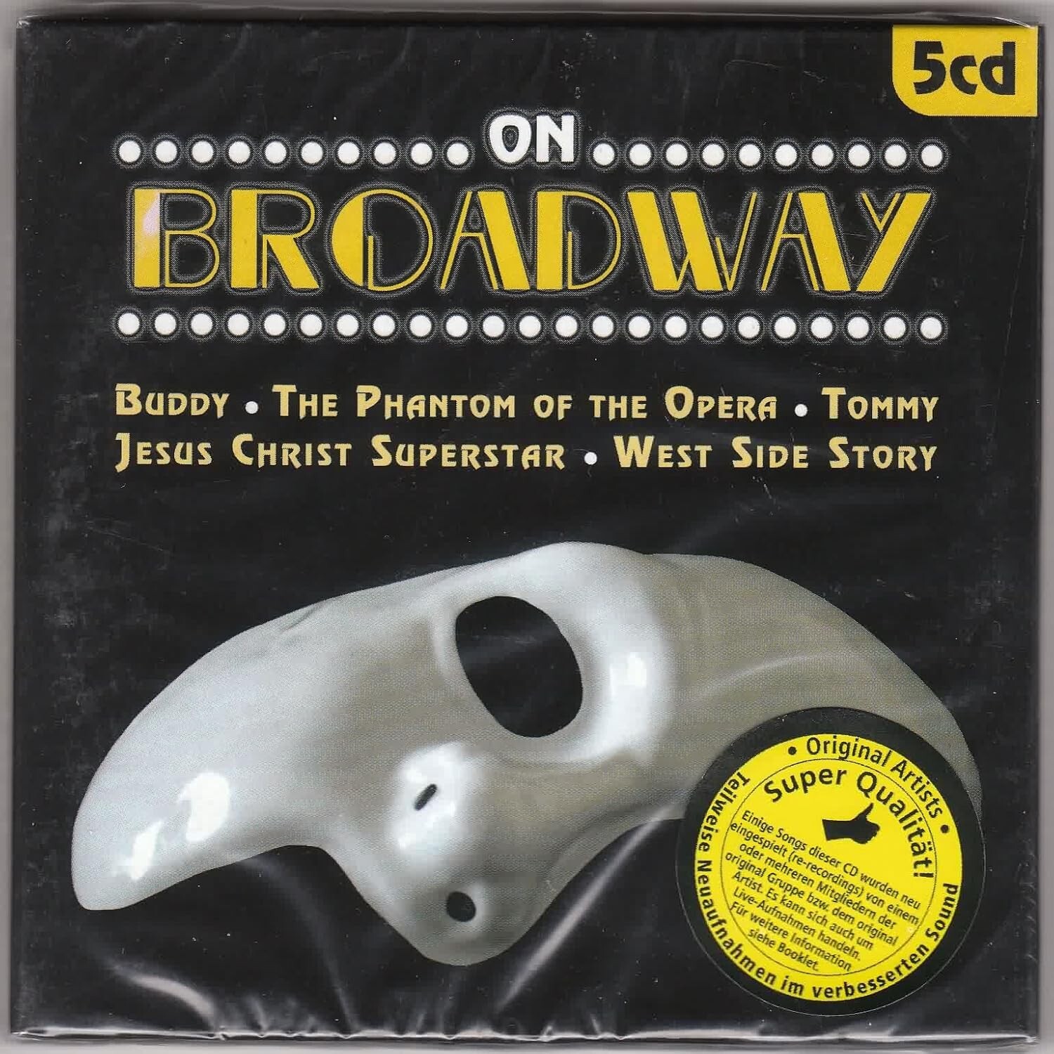 On Broadway - Buddy, Jesus Christ Superstar, Phantom of the Opera - 5 CD,SEALED
