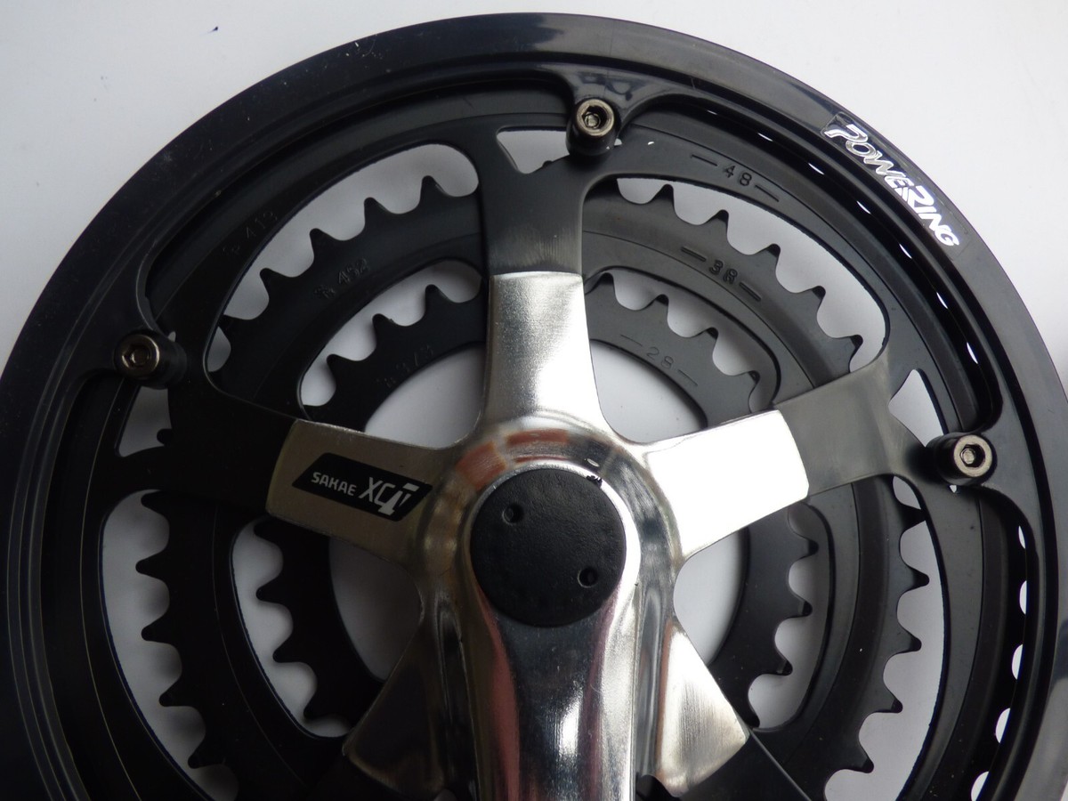 SAKAE トリプルクランク 48×38×28 SR SAKAE XCT MTB TRIPLE RIVETED CRANKSET 48/38/28 WITH