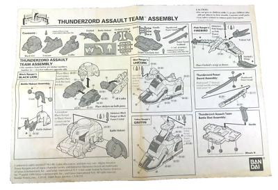 Mighty Morphin Power Rangers Thunderzord Assault Team Instructions