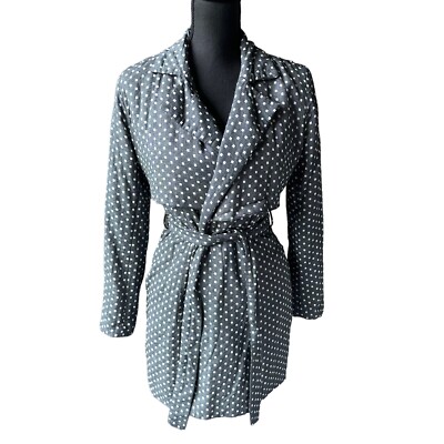 Tulle Original Clothing Womens Size Small Blue Polka Dot Tie Waist Jacket  Coat