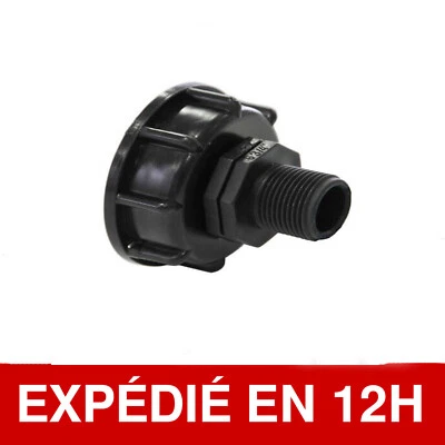 Raccord / Bouchon femelle S60x6 2 " + Mamelon 3/4 + Joint pour Cuve IBC - Photo 1/2