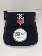 USA Soccer Visor New Era Adult Adjustable Blue Shield Logo Futbol Adult Visor