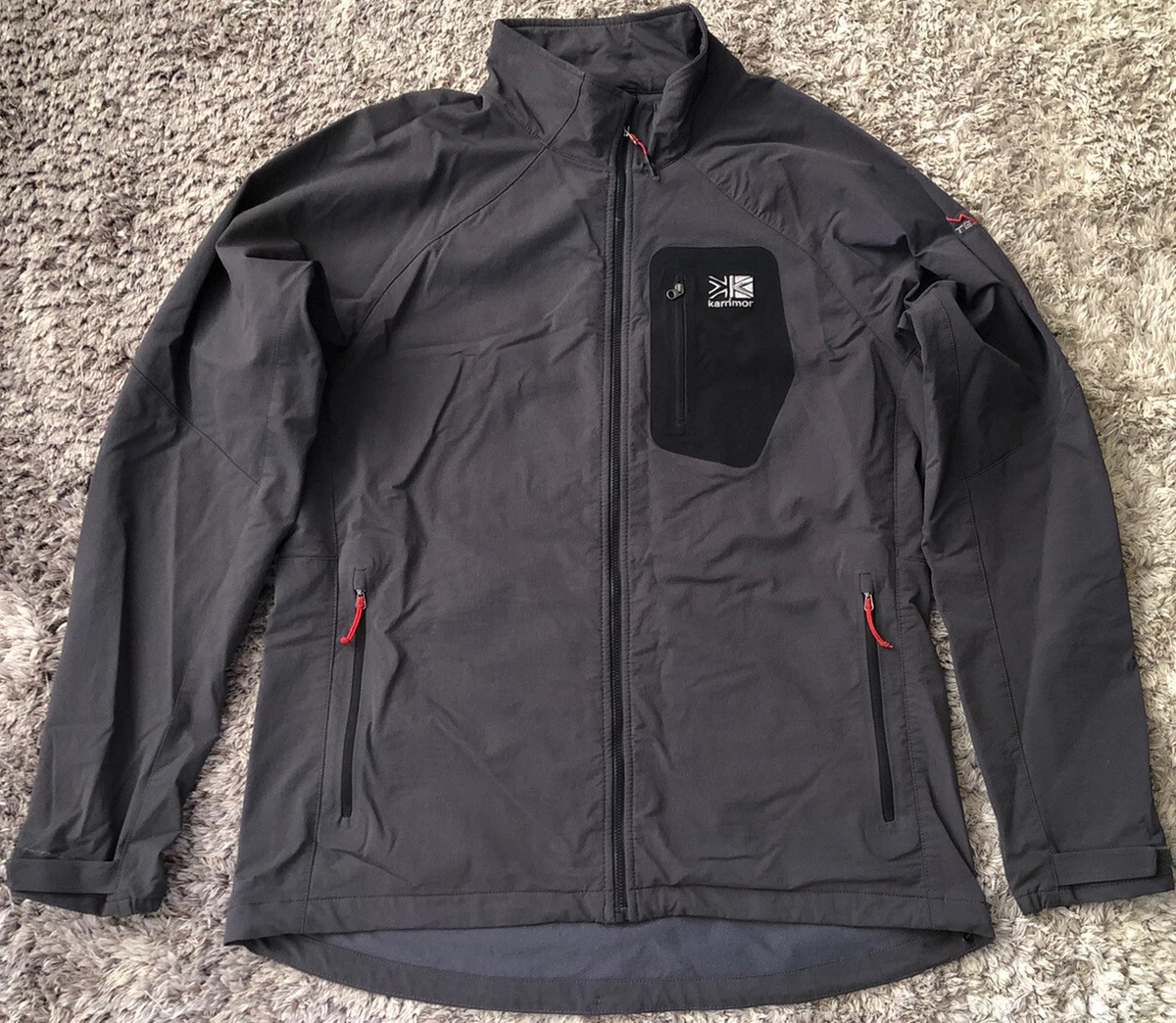 044 Karrimor Elite Hiking Jacket Grey Stretch Fabric Zip Pockets