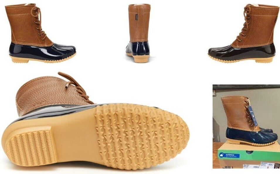 JBU by Jambu Women's WATERPROOF MAPLEWOOD Duck Boots, BROWN/NAVY US 11 M  (NIB)