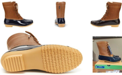 JBU by Jambu Women's WATERPROOF MAPLEWOOD Duck Boots, BROWN/NAVY US 11 M  (NIB)