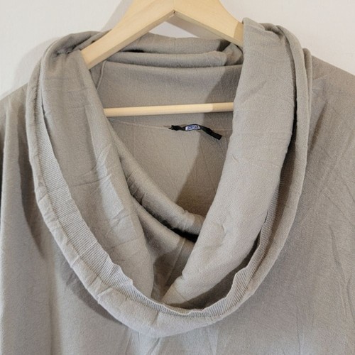 Maglia DONNA KARAN NY grigia collo alto 100% cashmere taglia L alta-bassa abbastanza lusso - Foto 3 di 10