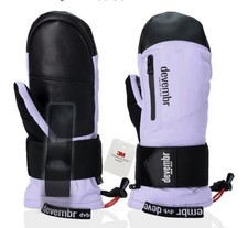 DEVEMBR Snowboarding Ski Mittens w/Wrist Guards Touch Screen Waterproof Sz SM