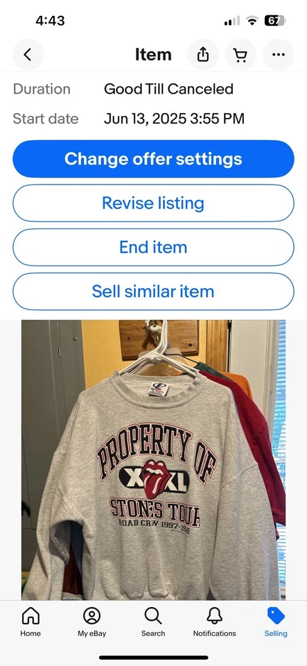 Sudadera De Colección Rolling Stones Road Crew 1997-1998 XL  Foto 3 de 3