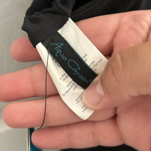 NWT Aqua Green Brand Black Women’s Tiered Swimsuit Tankini Top Size Large 12/14 - Picture 12 of 20