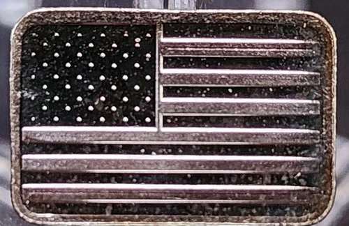 1 Gram .999 Fine Silver Art Bar Ingot. U.S.A. FLAG! . Fun Way Of Investing.