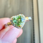925 Sterling Silver Ring Heart 5mm Green Natural Peridot Gemstone Zircon Women — photo 3