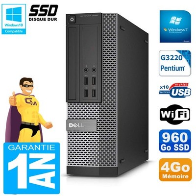 PC DELL 7020 SFF Intel G3220 RAM 4GB Festplatte 960 GB SSD DVD Brenner Wifi W7
