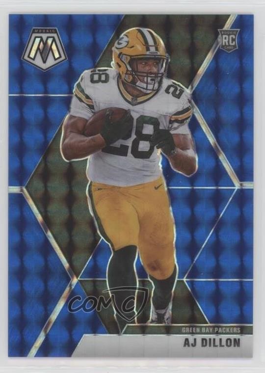2020 Panini Mosaic Rookies Blue Mosaic Prizm 57/99 AJ Dillon #226 0xi8