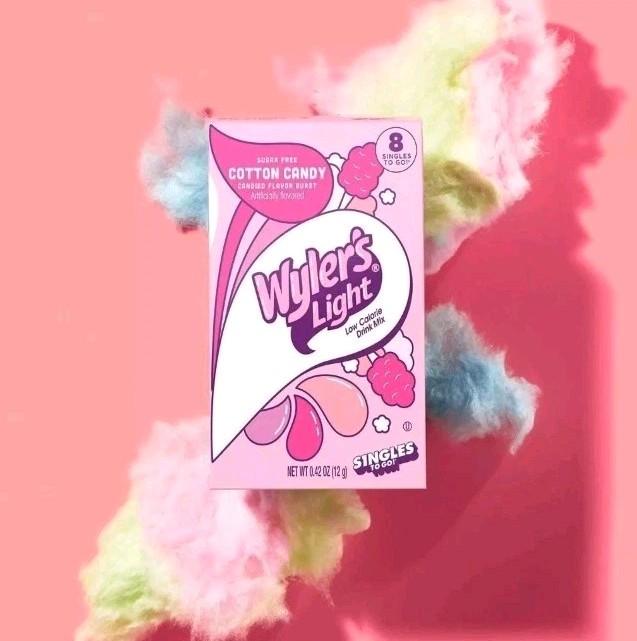 (3-Boxes) Wylers Light Tiktok Inspired COTTON CANDY Drink Mix, 8-Sticks Per Box 