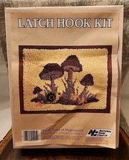 VTG National Yarn Crafts Latch Hook Kit Field Of Mushrooms R606