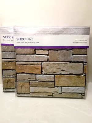 Smoostik Peel & Stick Faux Brick Wall Panels Set 2 New Packages 20 Sheets Total