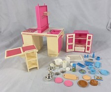 Vintage Barbie Doll Dream Kitchen Mattel 1984 Accessories Frig Cart Furniture