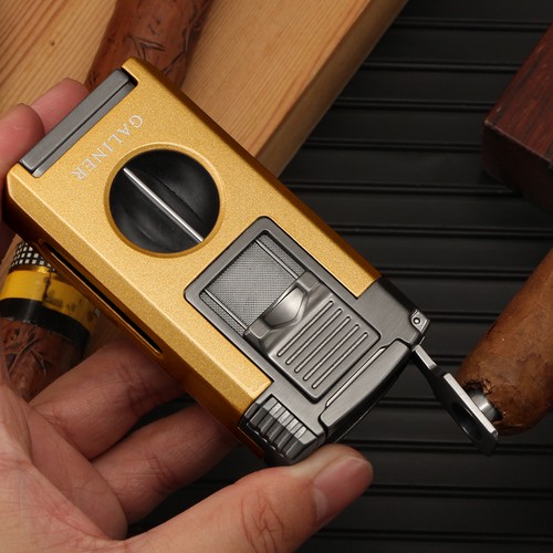 Galiner 2 Jet Flame Cigar Torch Lighter Vcutter Punch Needle Holder Refillable - Picture 7 of 12