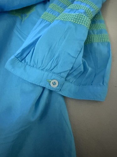 NEW! Women’s Talbots 100% Cotton Embroidered Design Top - Turquoise/Green Sz 2X - Picture 8 of 10