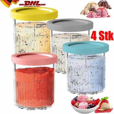 4 stk Behälter für Ninja Creami Deluxe Pints Eisbehälter für NC500 NC501-Serie