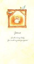 Baby Jesus Manger Creche Bluebird Bluebirds Christmas Dayspring Cards - Set of 8