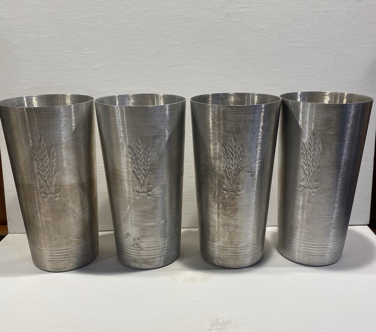 Vintage West Bend Aluminum Co. WIS. Aluminum Tumblers Wheat