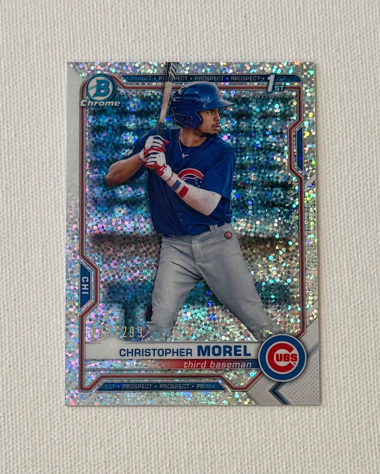 2021 Bowman Chrome 1st Christopher Morel #BCP131 Speckle Refractor /299 REF SP