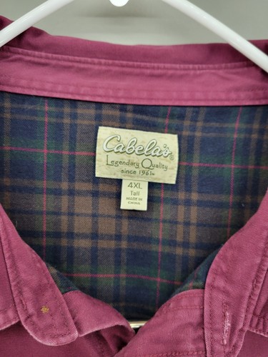 Cabela's Hemdjacke mit Knopfleiste Shacket Herren 4XLT Tall Langarm Flanell - Bild 2 von 10