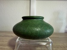 Antique Grueby Pottery Matte Green Dish Low Bowl Boston Arts & Crafts Mission