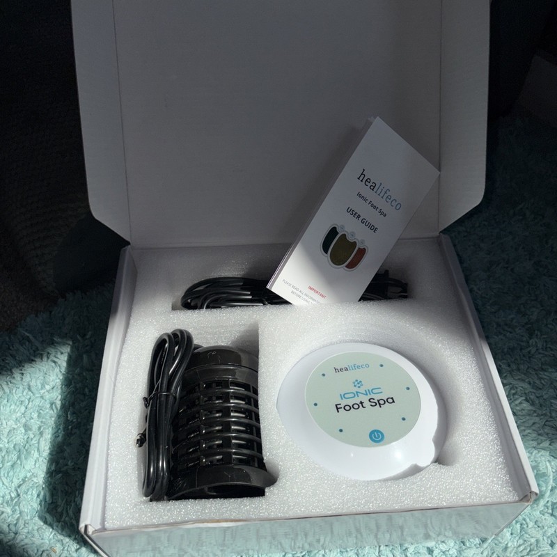 Healifeco Ionic Foot Detox Machine Portable White Black Power Adapter Relaxation