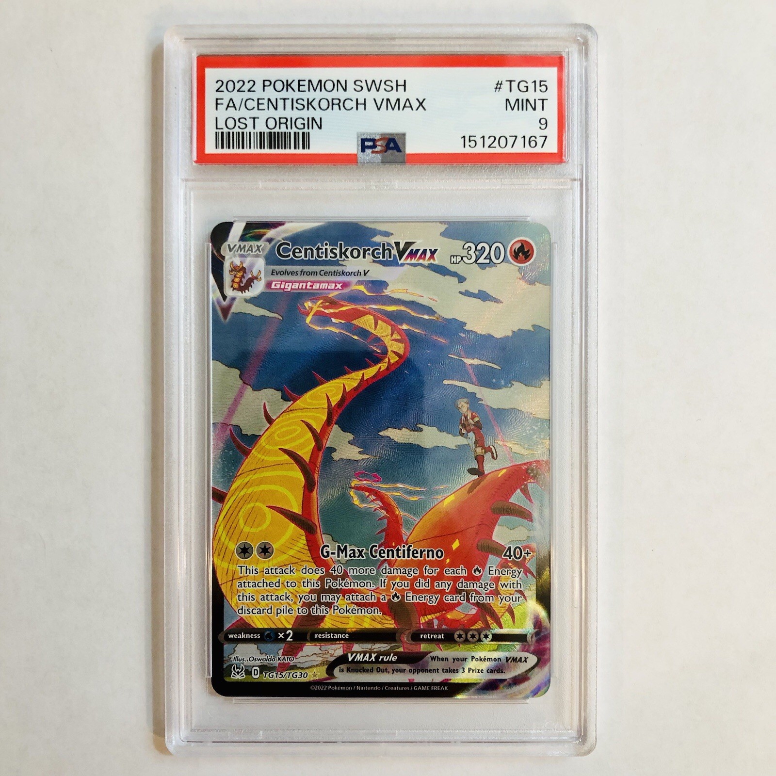 2022 Pokemon Lost Origin Centiskorch VMAX #tg15 Trainer Gallery PSA 9