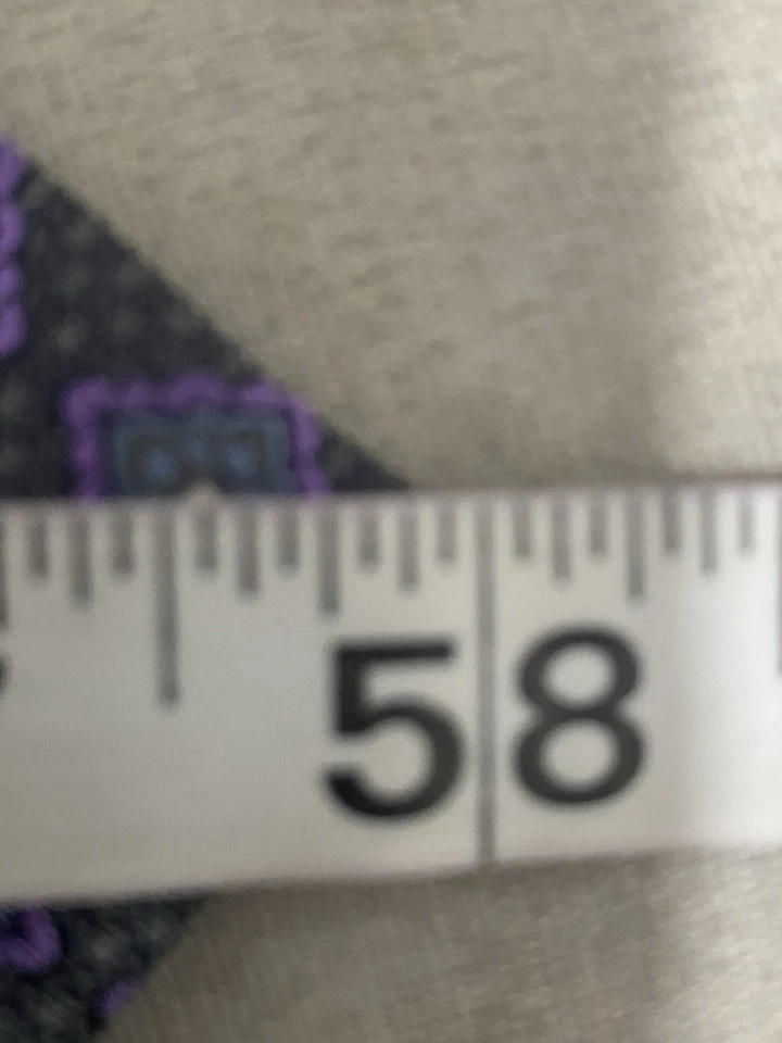 Canali 男式 100% 真丝领带意大利制造紫色灰色几何图案 — 第 3/4 张图片