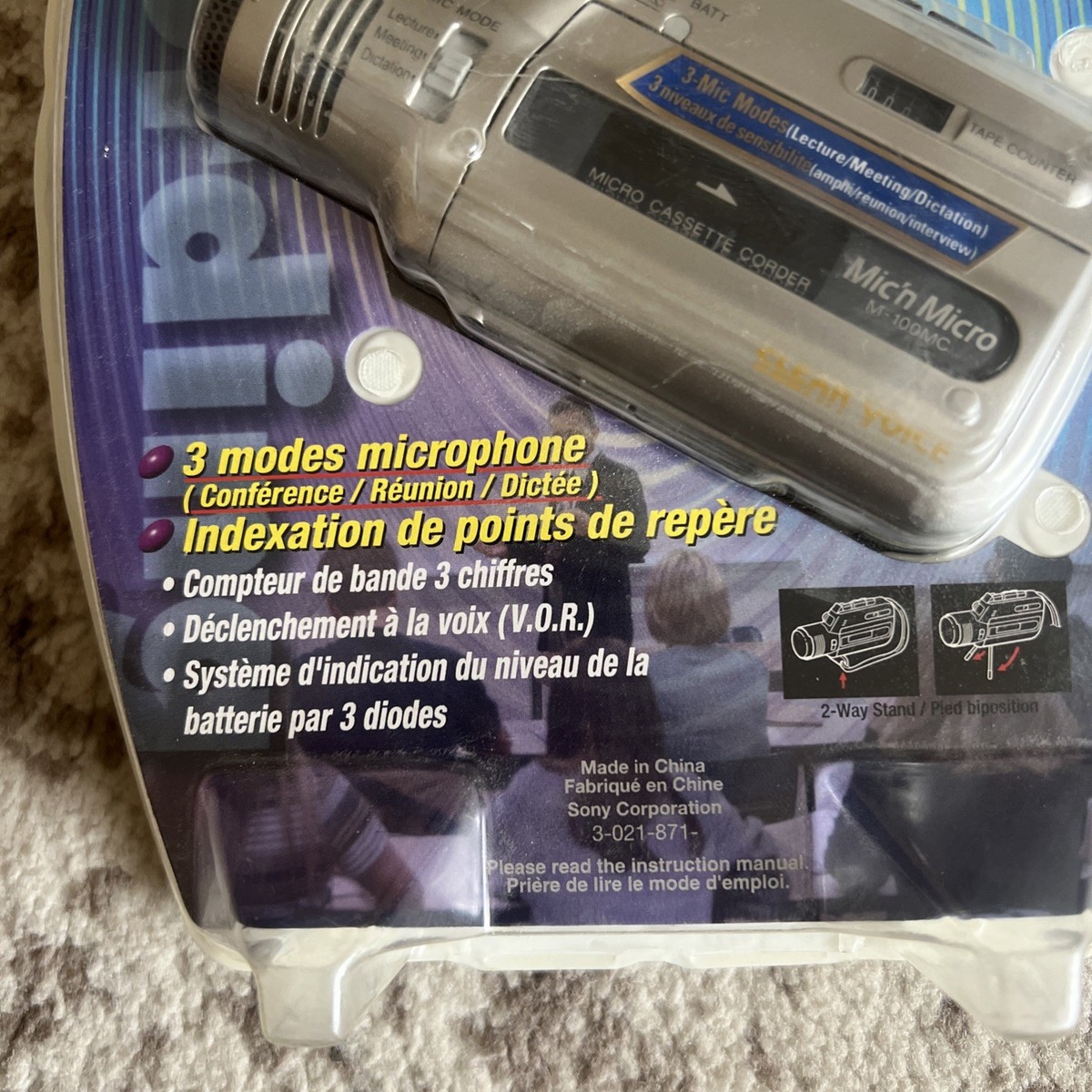 Sony Mic n Micro M-100MC Handheld Cassette Voice Recorder