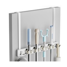 Lorbro Broom Holder Door Mount, Over the Door Broom and Mop Holder with 2 Ove...