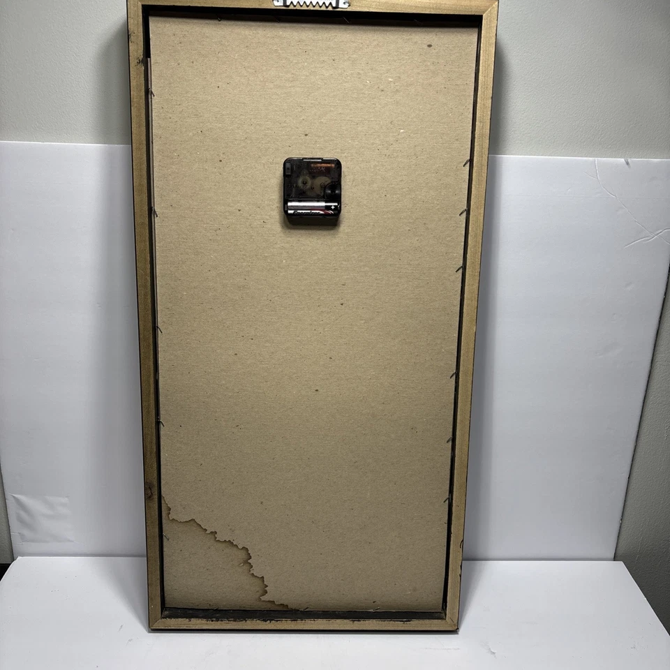 Framed Wolf Schmidt Vodka Stain Glass LOOK !! Working Clock Mirror. - Image 2 of 4