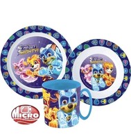 Paw Patrol Mighty Kinder Geschirrset Teller Schale Becher 350Ml +Besteckset