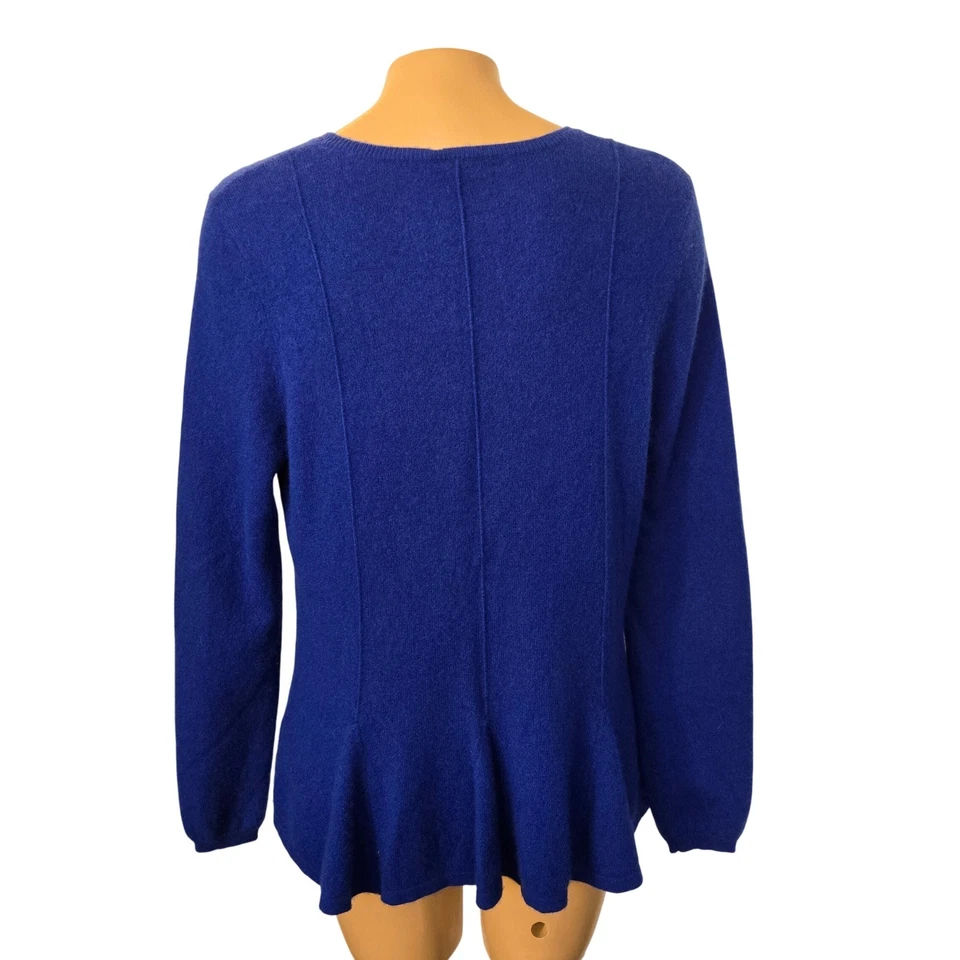 Suéter para mujer Antonio Melani azul 100 % cachemir peplum talla L Foto 4 de 4