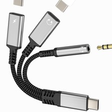 Aux to USB Adapter 3in1 3.5mm Headphone for iPhone 17 16 15 Max Audio Jack S...