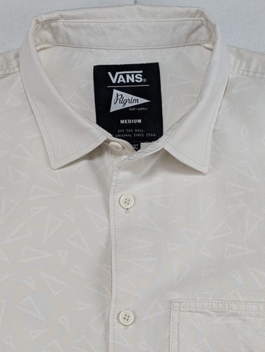 Vans x Pilgrim Surf Supply Collab Woven SS Button Up Shirt Natural Cream M